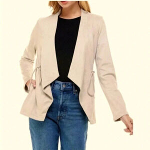 Thread & Supply Faux Suede Moto 

jacket light grey Sz M